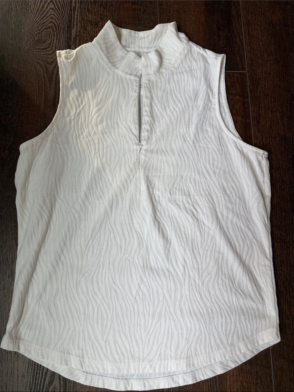 Tommy Bahama White Textured Mock Neck Sleeveless Tank